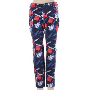 Old Navy Blue, Red, and White Floral Pixie Pants 4 Regular